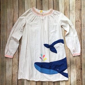 Mini Boden Whale Appliqué Smocked Dress